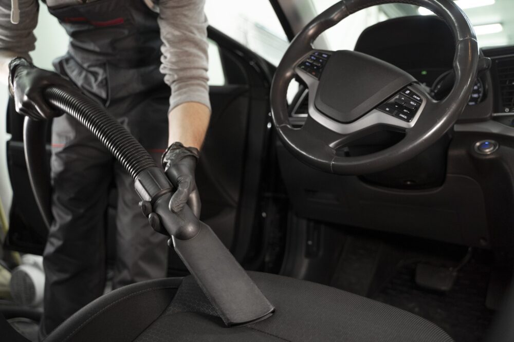 Car interior deep cleaning at The Hand Car Wash San Antonio
