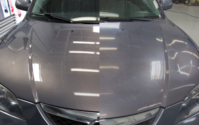 Professional paint correction before ceramic coating in San Antonio